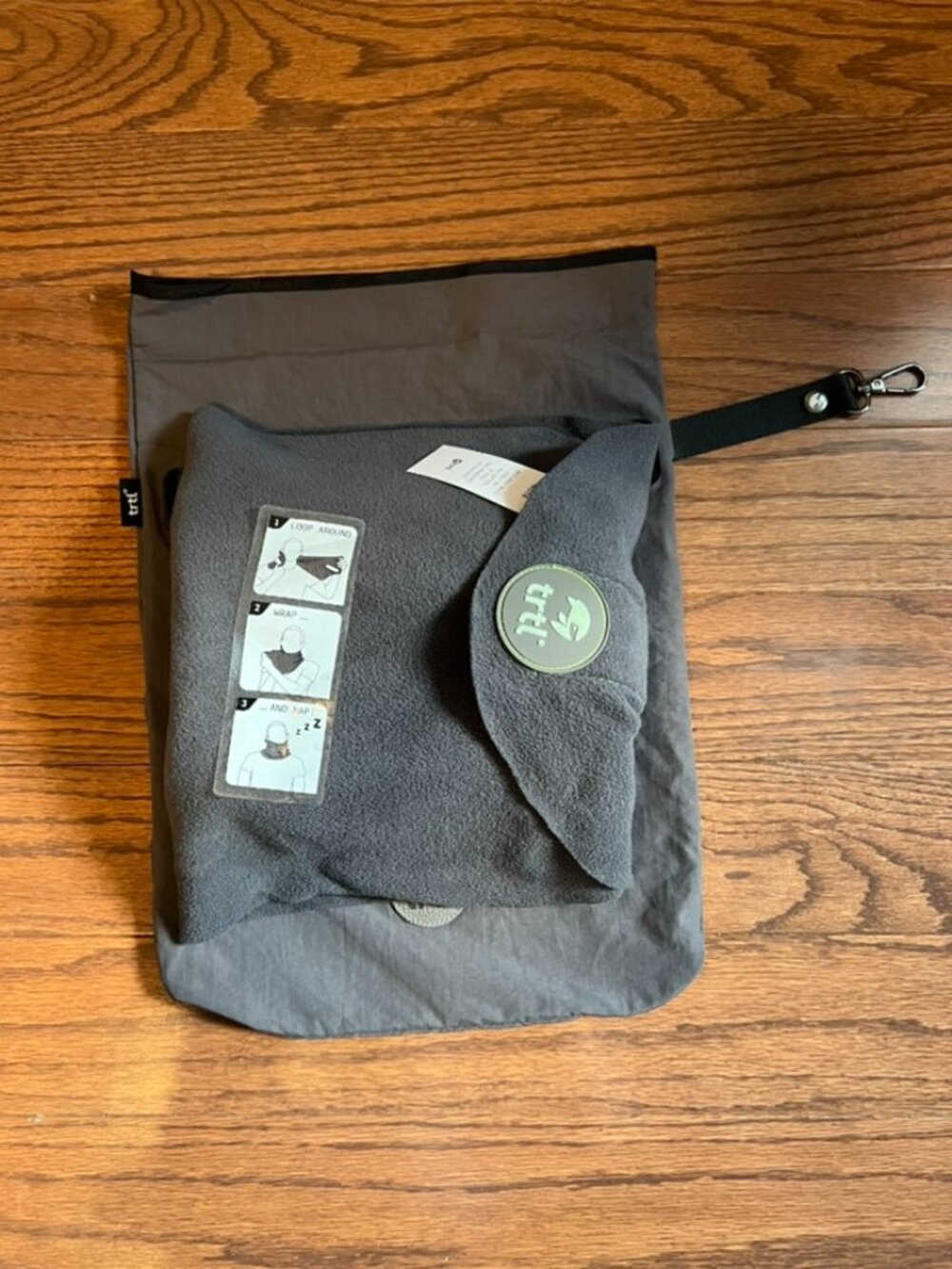 trtl Travel Pillow Grey with Travel Pouch